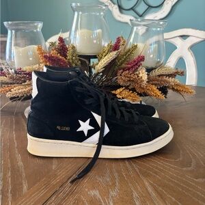 Converse Black and White Pro Leather Sneakers